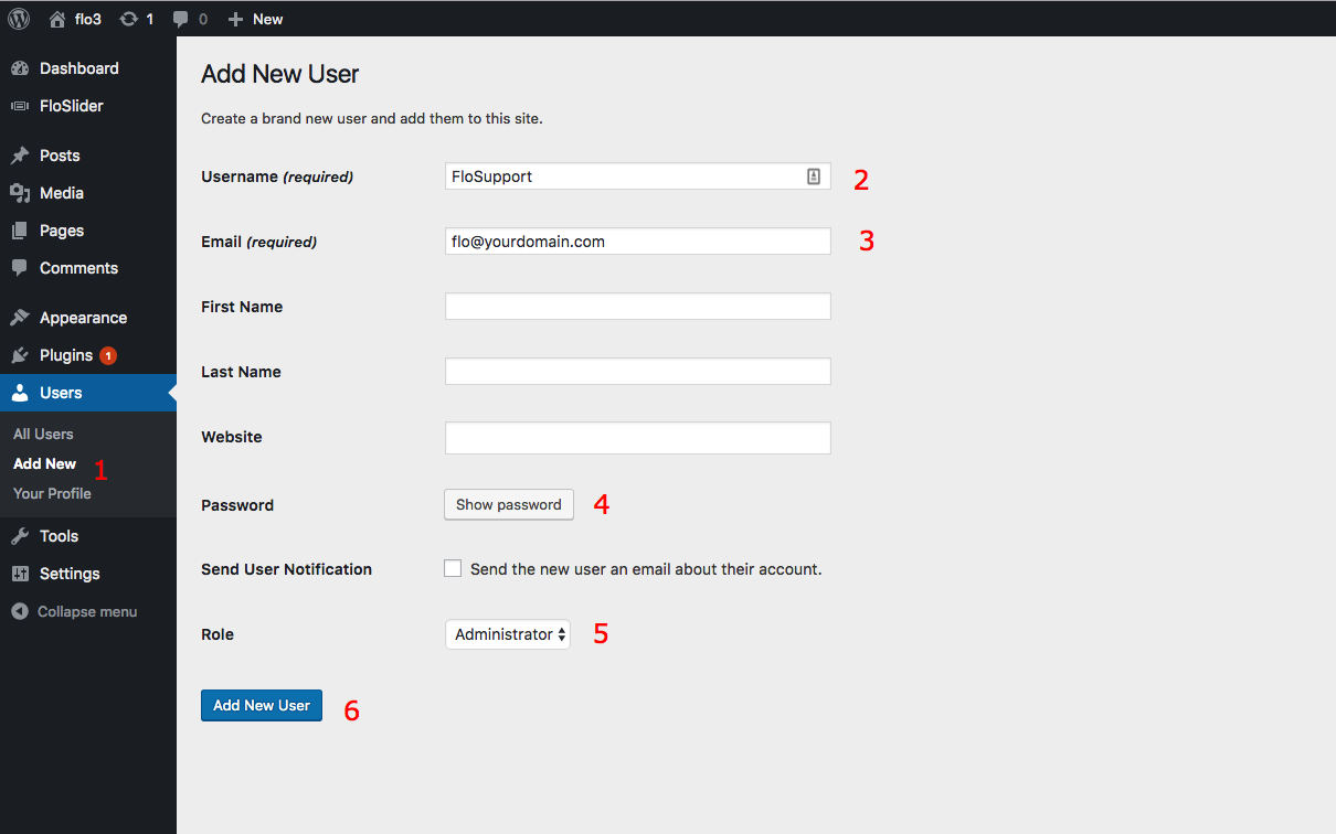 create admin user account