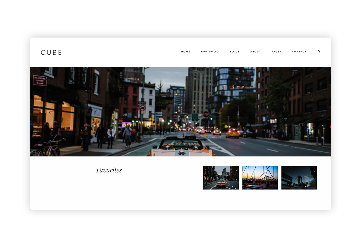 cube-wordpress website theme for photographers and videographers, gallery view