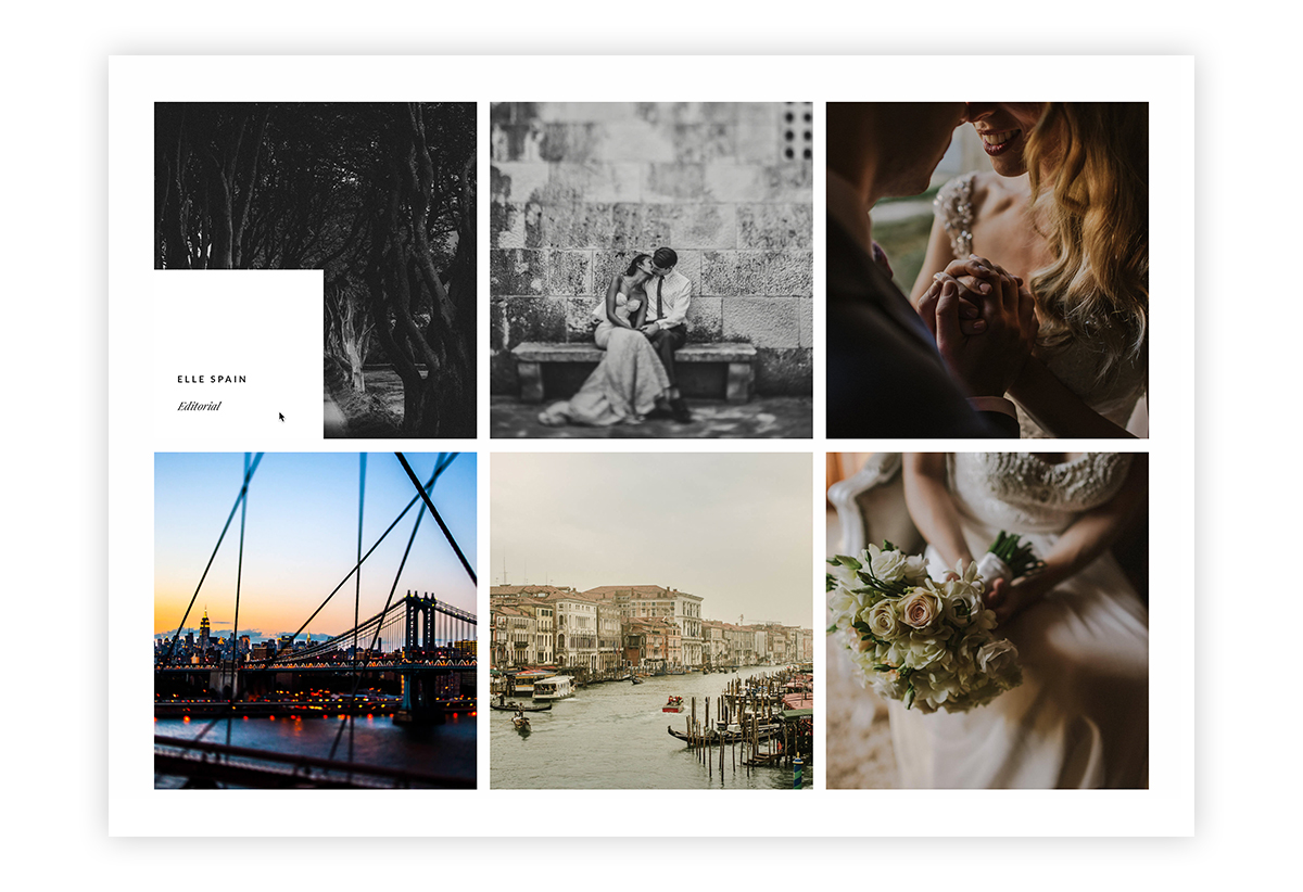 cube-wordpress website theme for photographers and videographers, portfolio listing
