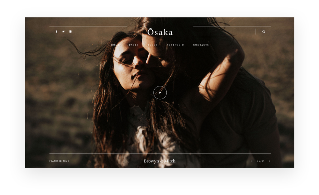 Osaka - Best Website Theme for Storytellers & Bloggers, India Earl photography, Flothemes websites for photographers, video options in slider
